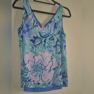 Lilly Pulitzer Florin Reversible Top Women's Size S Multicolor Floral Tropical